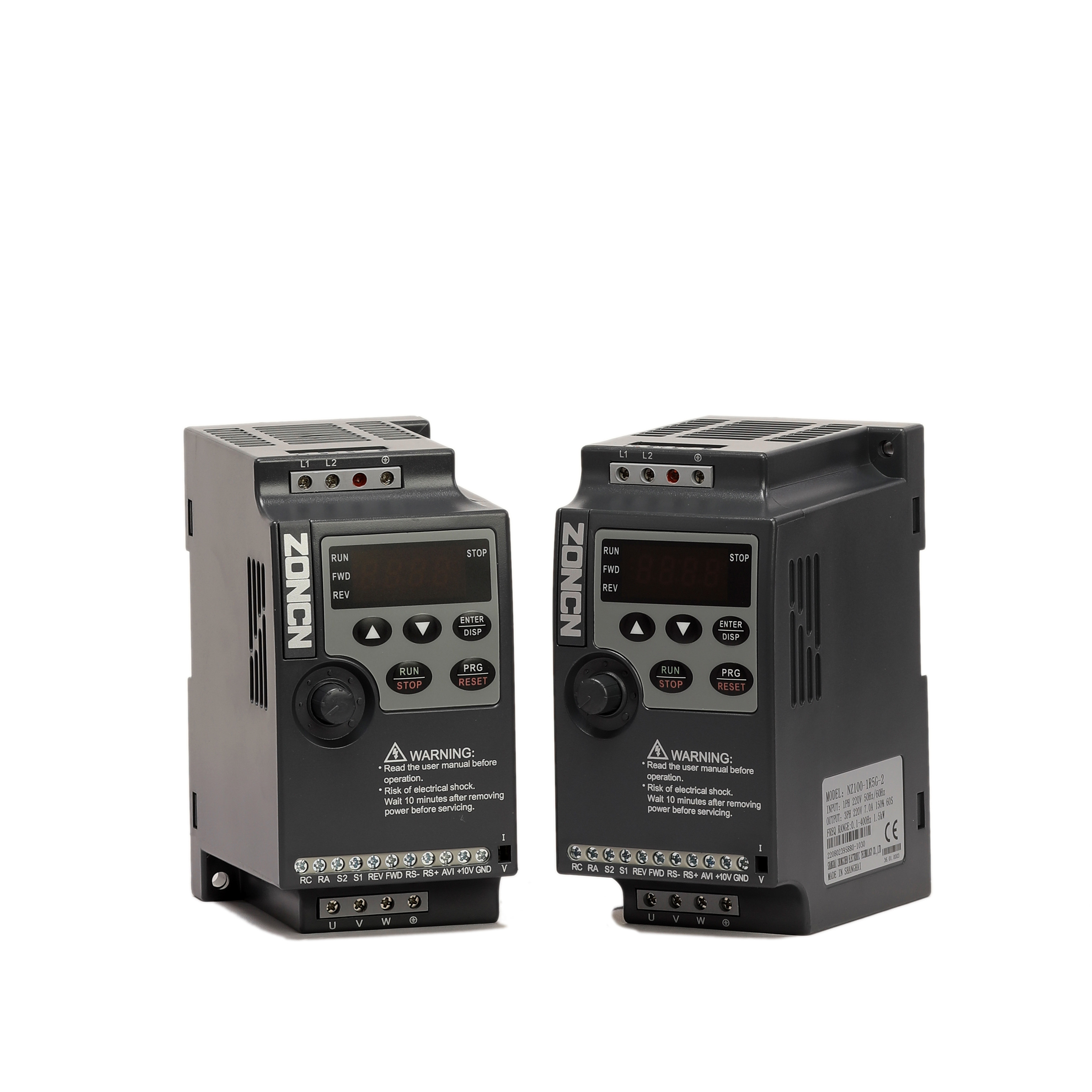 Low Voltage Inverter Single Phase 1.5KW VFD IP20 Variable Frequency Drive With Acceptable OEM Logo